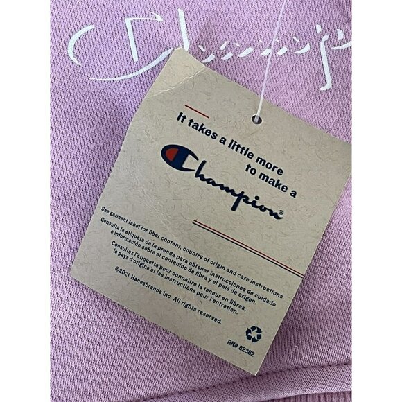 CHAMPION Girl's Sz M Pink Allover White Script Logo HOODIE NWT - Picture 7 of 9